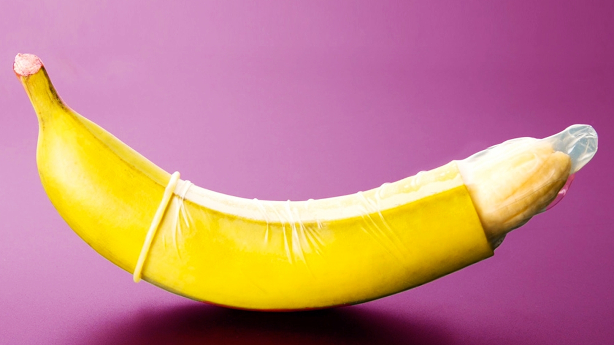 Besneden banaan gespiegeld